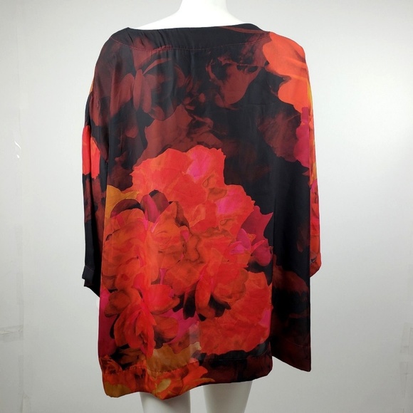 BRYN WALKER Red Floral Paola Tunic XL - Picture 3 of 8